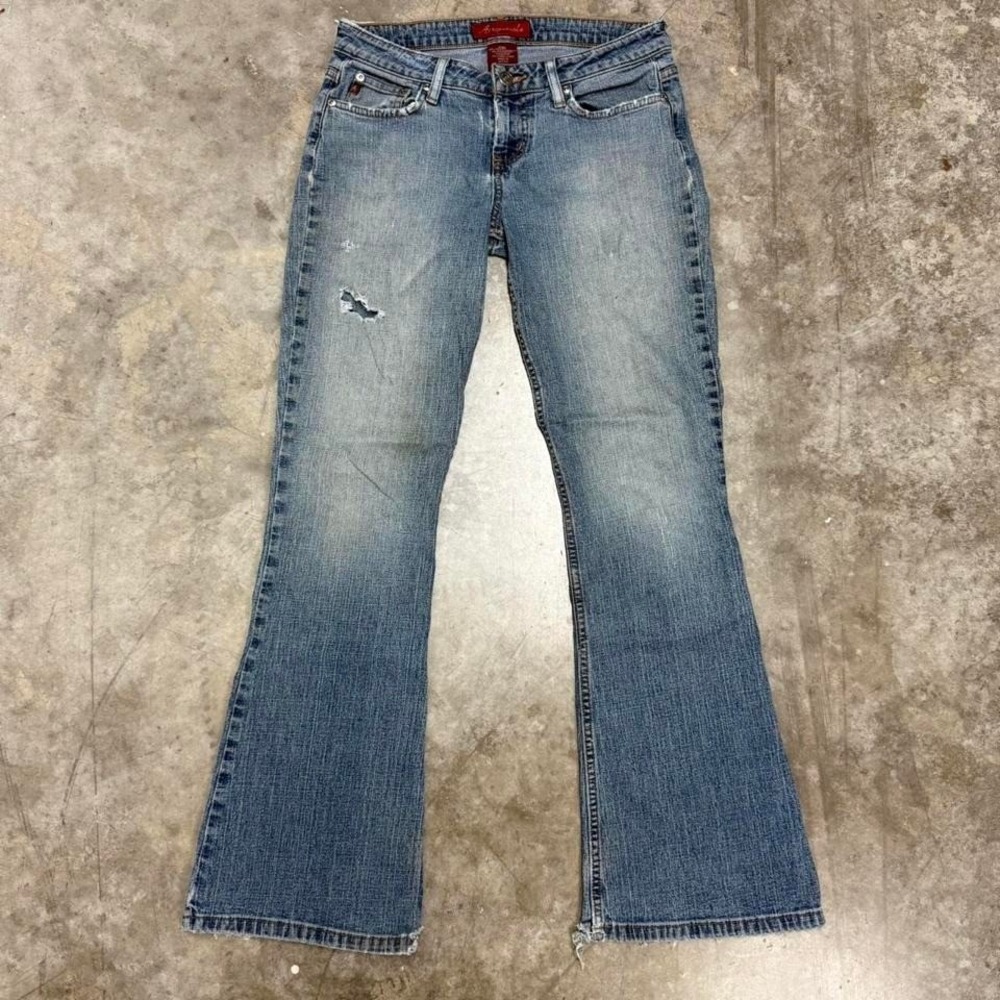 Aeropostal Médium Wash Distressed Y2K‎ Flared Jeans 28x30